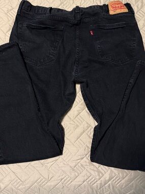 Levi's Men's 501 Original Button Fly Black Straight Leg Jeans. Size 42 x 36